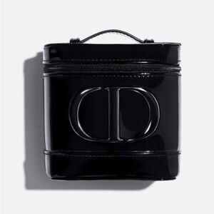 Dior patent top handle vanity cosmetic case